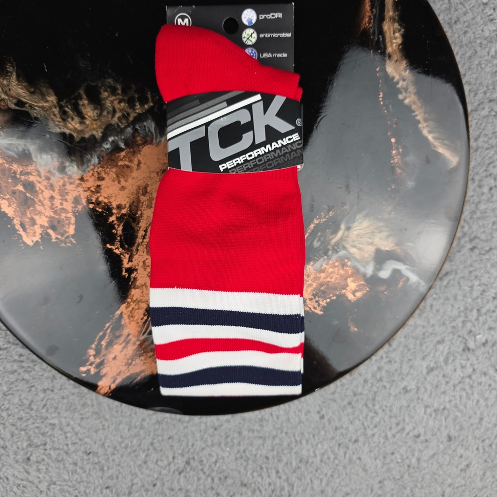 TCK Performance Red Baseball Socks Medium M ProDRI Antimicrobial USA Made New